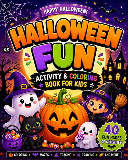 Halloween Fun Activity & Coloring Book for Kids