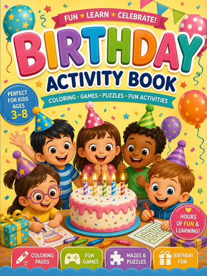 Birthday Party Fun: Coloring, Games & Puzzles